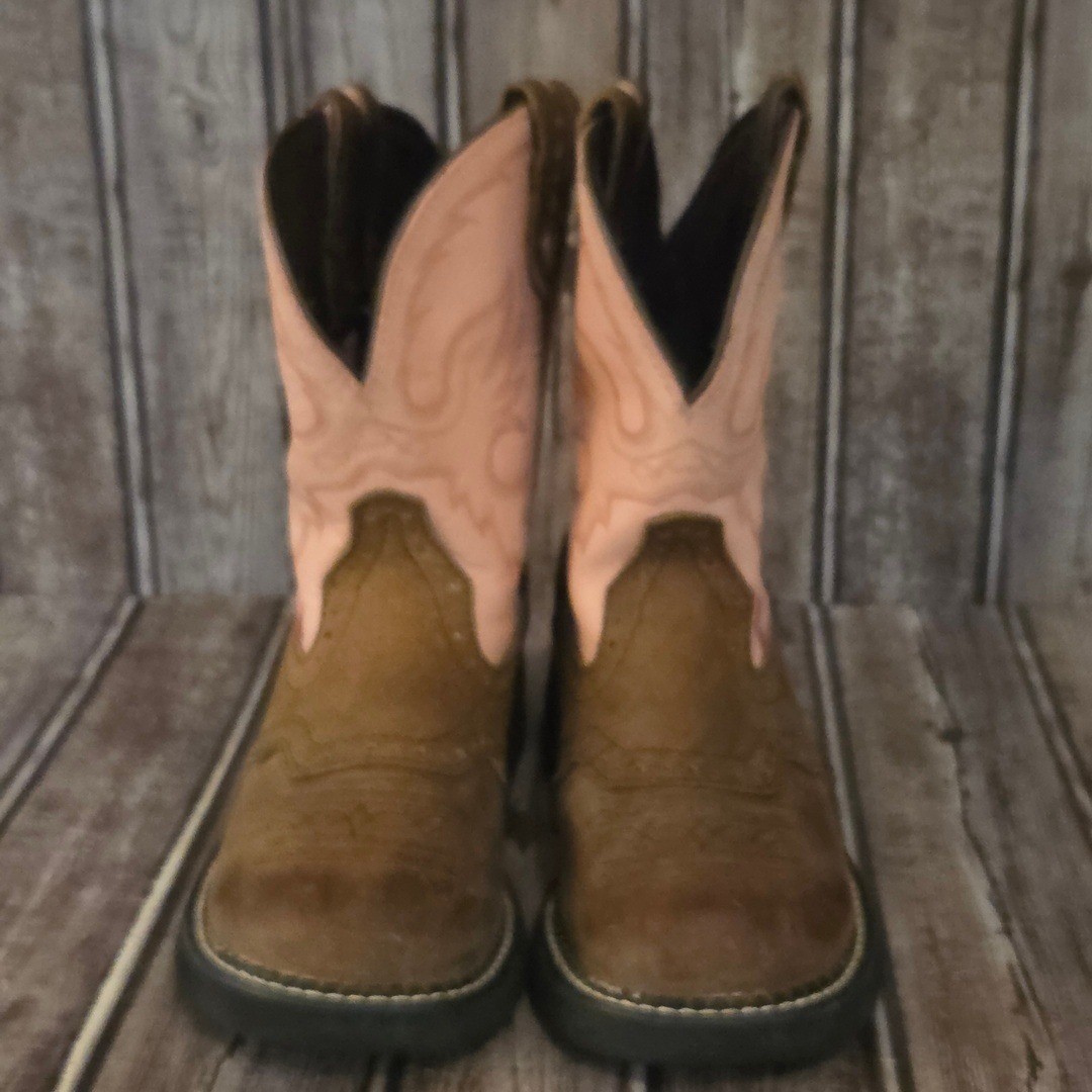 Sz 6 B Womens Justin Gypsy L9901 Brown Pink Leather Western Cowgirl Boots VGUC