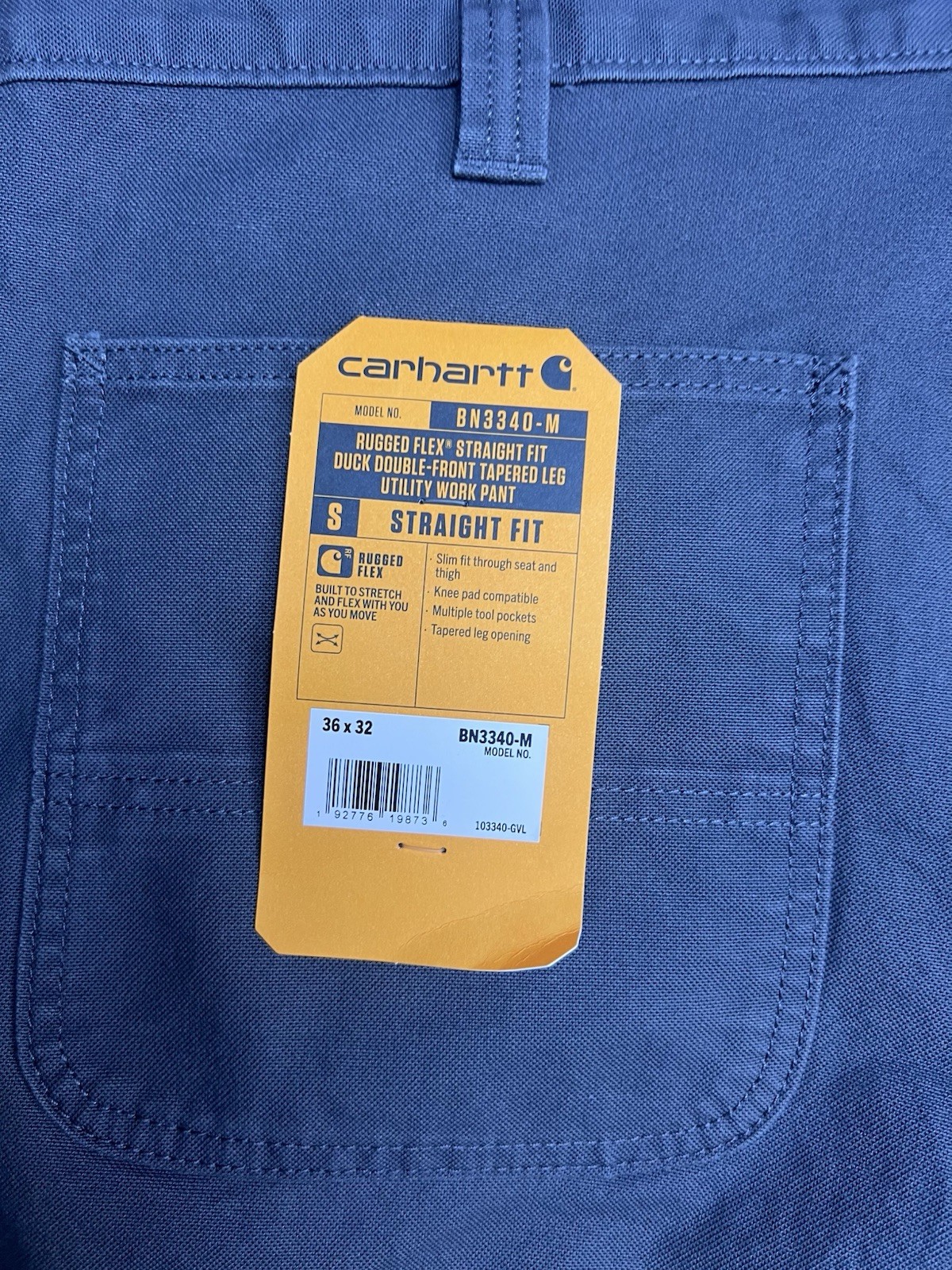 Carhartt Rugged Flex 103340 Double Front Duck Pants Gravel 36×32 NWT