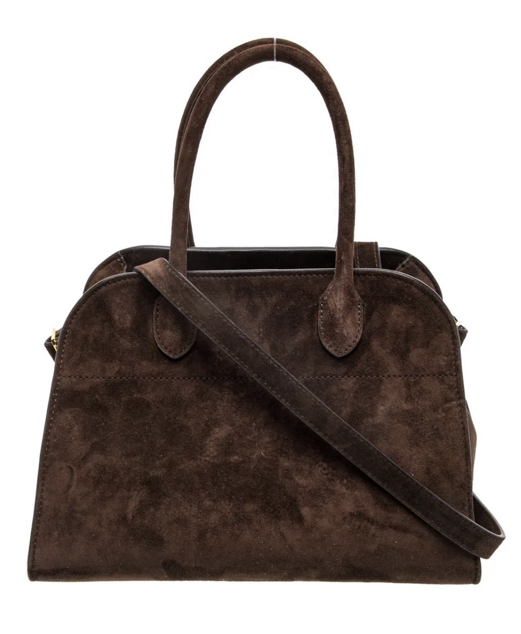 THE ROW Margaux 10 in Dark Brown Suede with a dust bag