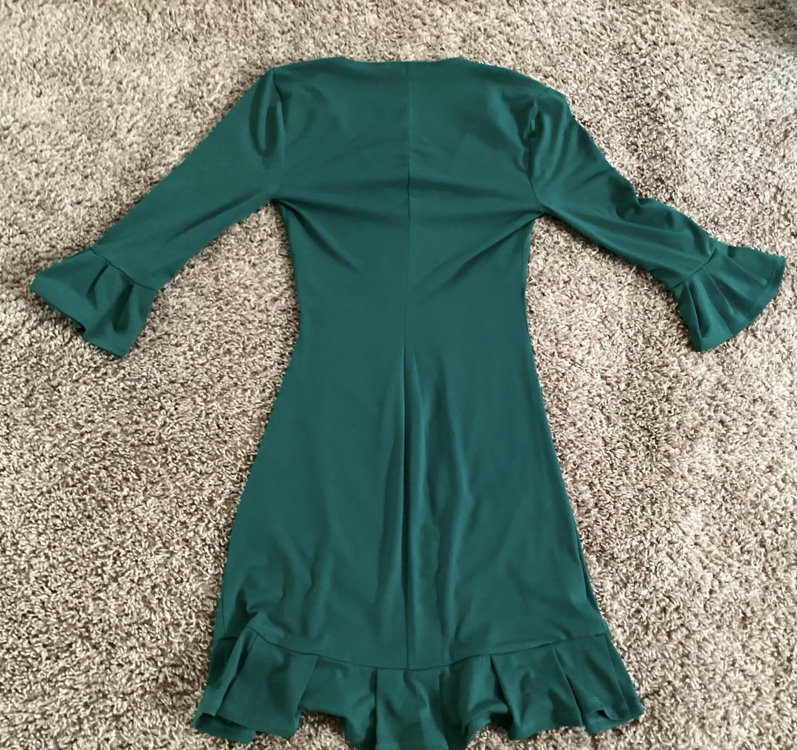 BCBGeneration Green Ruffled Mini Dress Size XXS 3/4 Sleeves