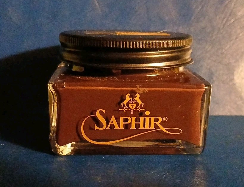 SAPHIR #08 Bordeaux Cream 1925 Shoe Polish Beeswax France Small Amount Used