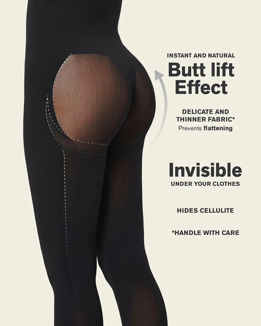 NWT Leonisa Womens SmartShape Butt Lifter Full-Leg Body Shaper Black L/XL 012727