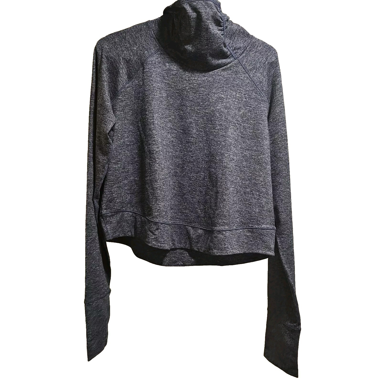 Prana Funnel Neck Herringbone Nautical Knit Sleeve Crop Top Sz Xl Activewear Nwt