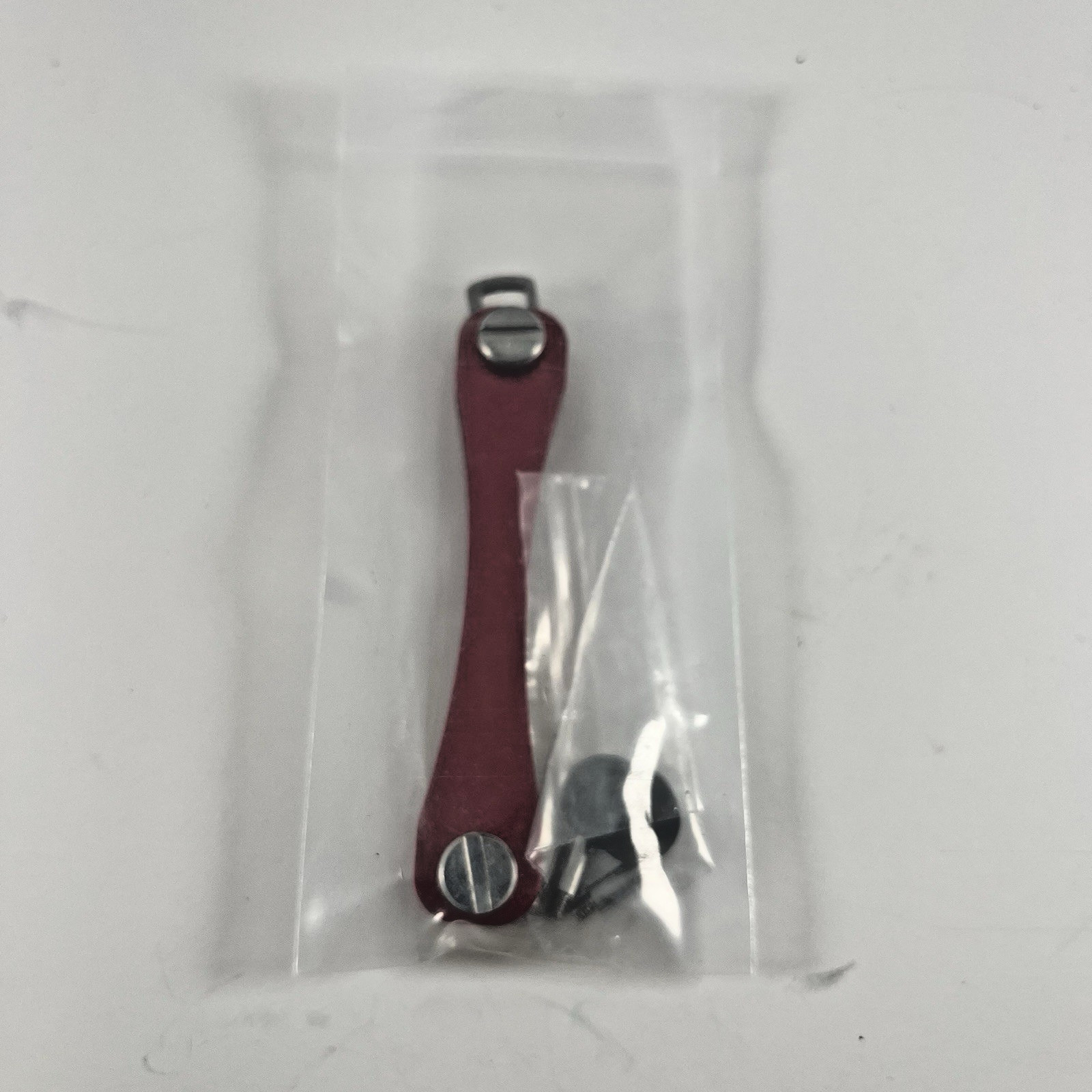 Compact Aluminum Key Organizer Pocket Keychain Red Minimalist EDC Holder