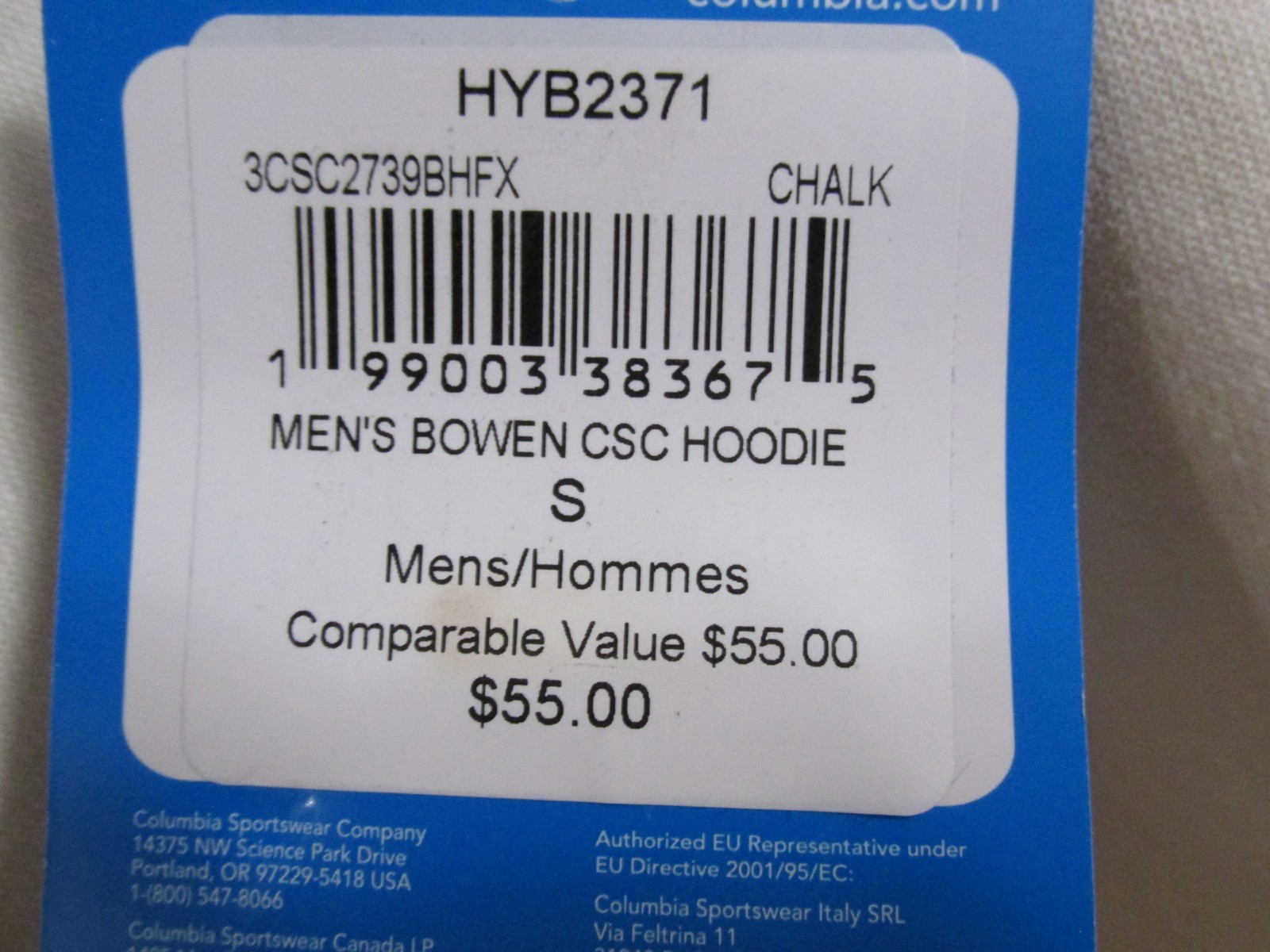 Men’s Columbia Bowen CSC Pullover Hoodie Chalk Size SMALL Overland Back Graphics