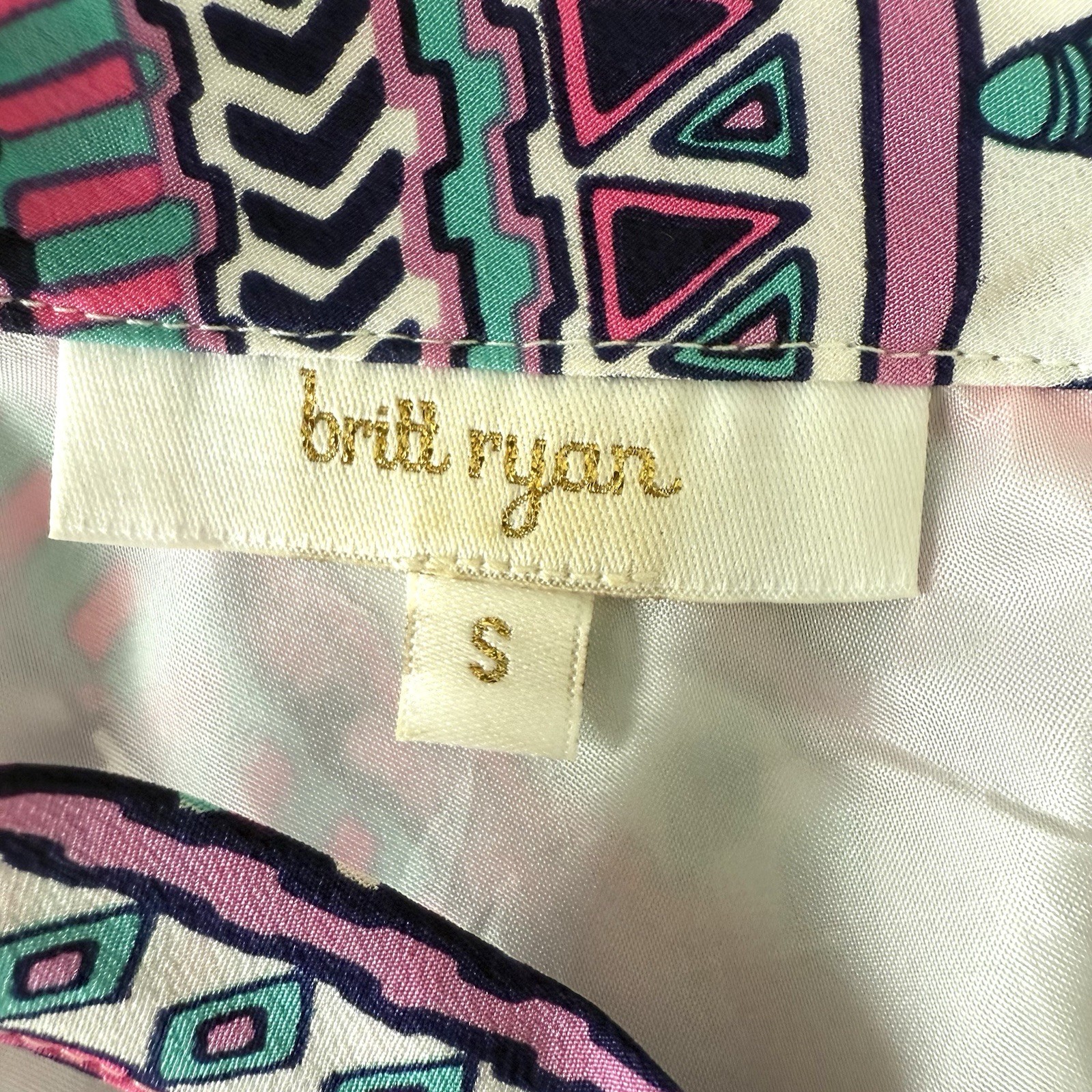 Britt Ryan Pink Geometric Tassel Mini Dress Womens Small Preppy Resortwear Beach