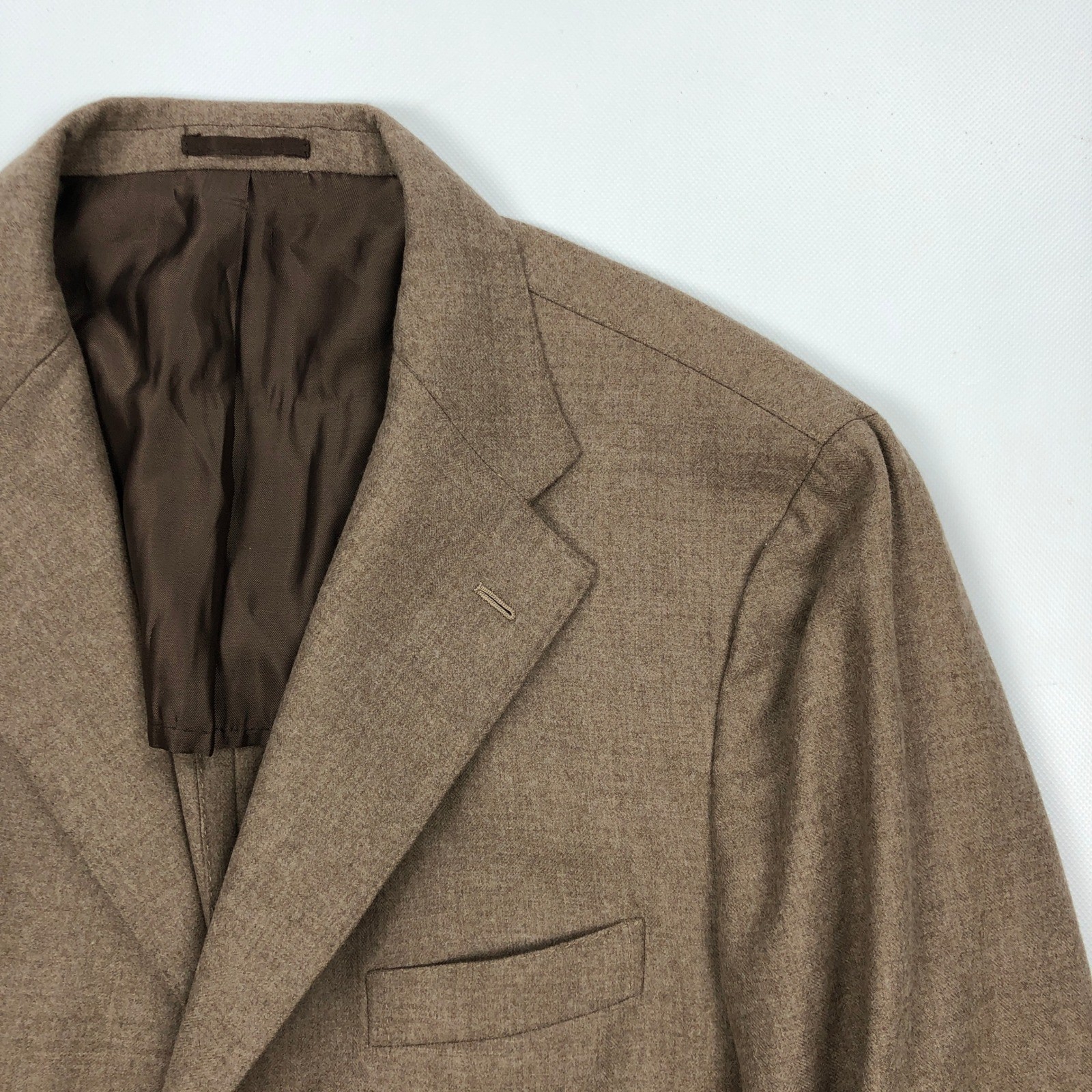 Pini Parma Loro Piana Pecora Nera Wool Blazer Taupe Italy Sz 48 US Unstructured