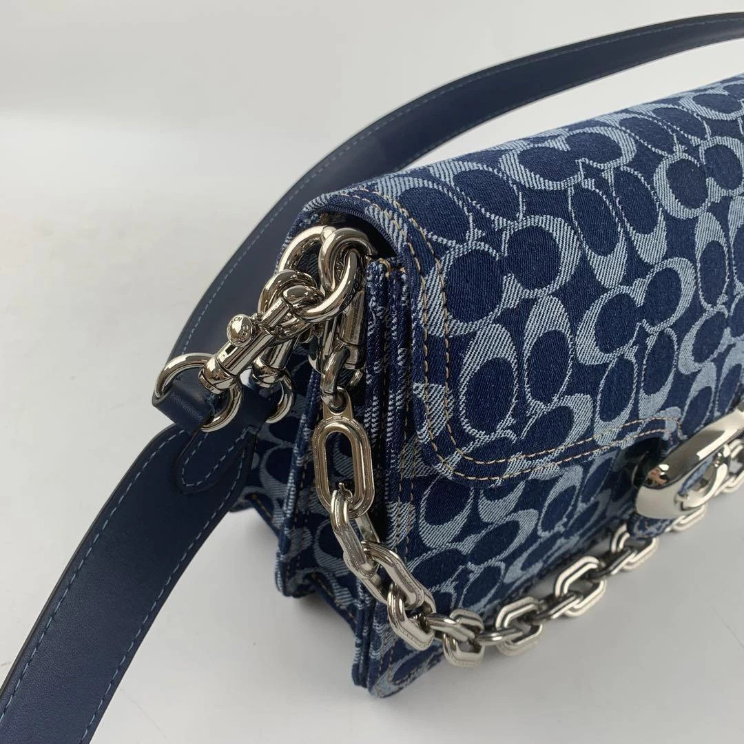 COACH Chain Tabby Shoulder Bag Signature Denim CAN15 outlet New Ships from US