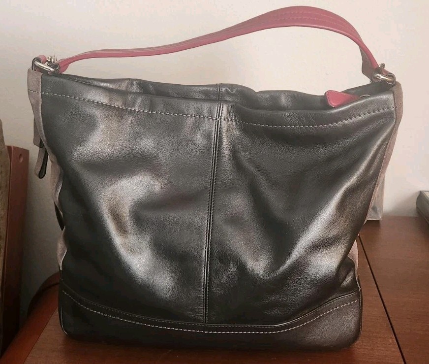 Coach Park Large Colorblock Quilted Leather Crossbody Shoulder Tote Bag 15″x12″
