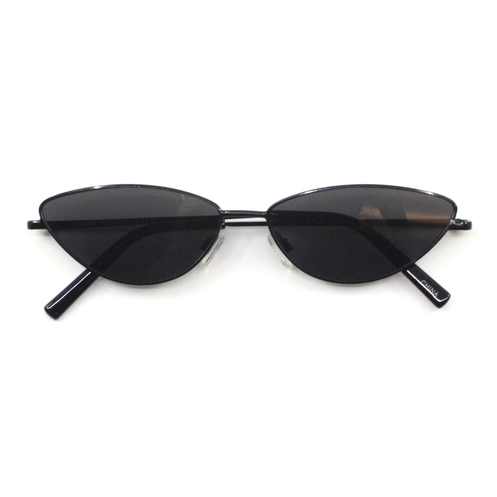 Women’s Y2K Cat Eye Sunglasses – Thin Metal Oval Frame, Lightweight Design