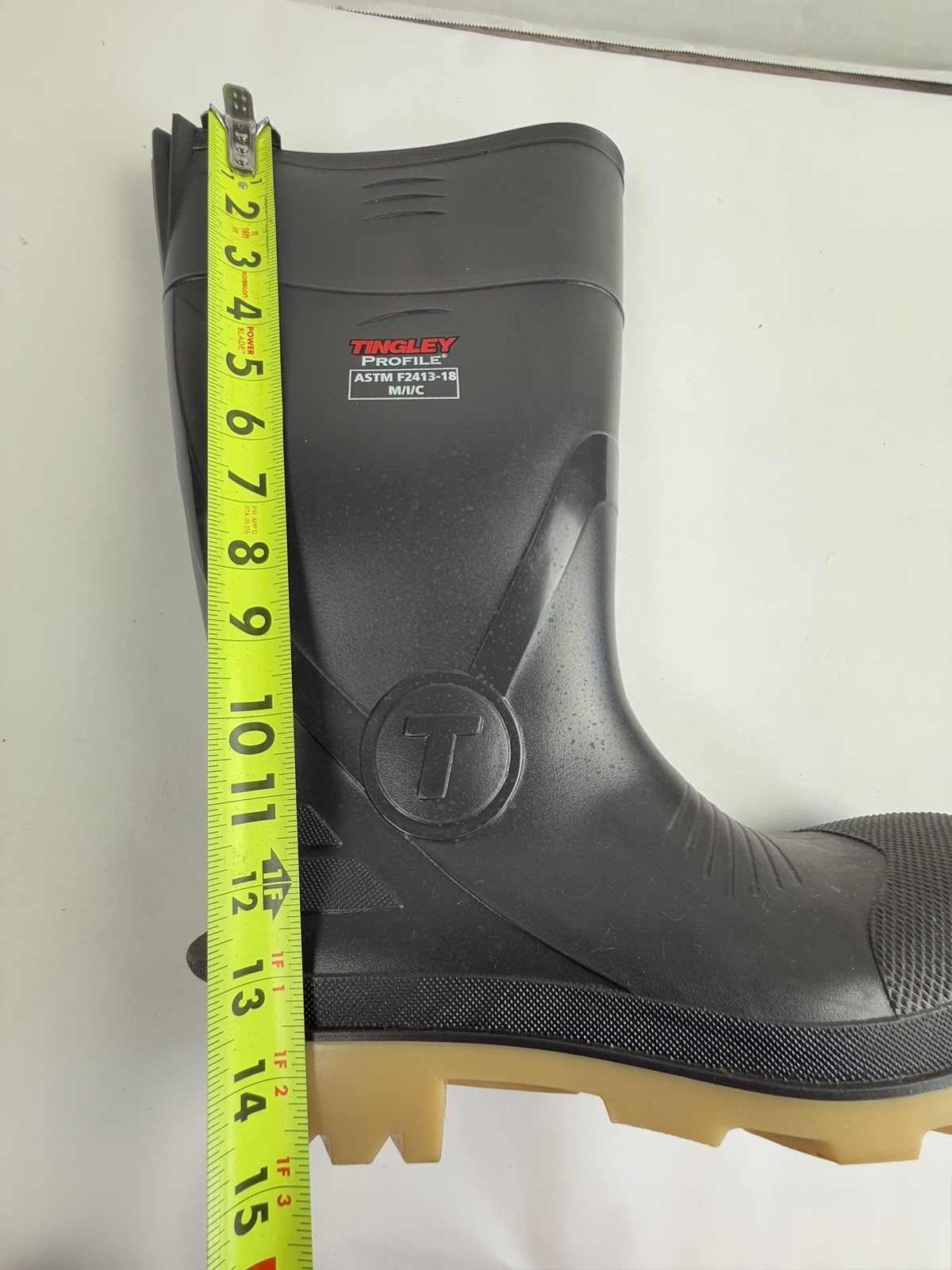 Tingley Boots Men Men 10 Black Rubber Profile Safety Toe ASTM F2413-18 Work Rain