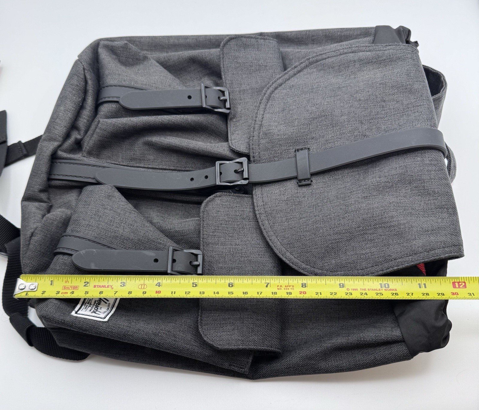 Herschel Dawson 13L Backpack Black Crosshatch Laptop 11.75×8.75×6 NWT