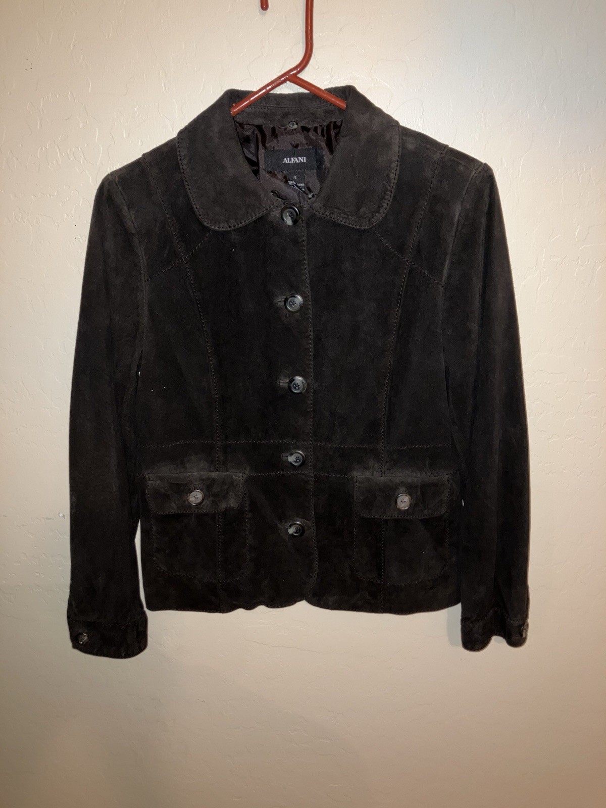 Alfani Women’s Black Leather Jacket L Excellent condition