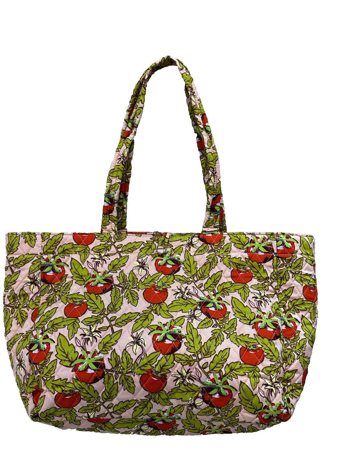 Vera Bradley Women’s Premium Cotton Hathaway Tomato Tote Bag Vines Purse