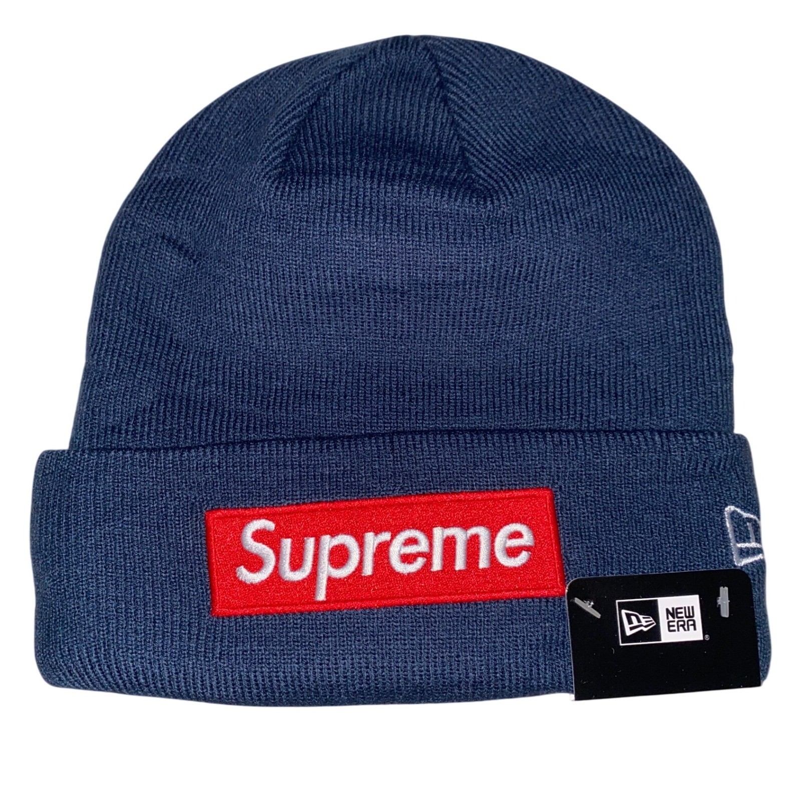 Supreme x New Era Box Logo Beanie Blue Knit Fall Winter Hypebeast Streetwear NWT