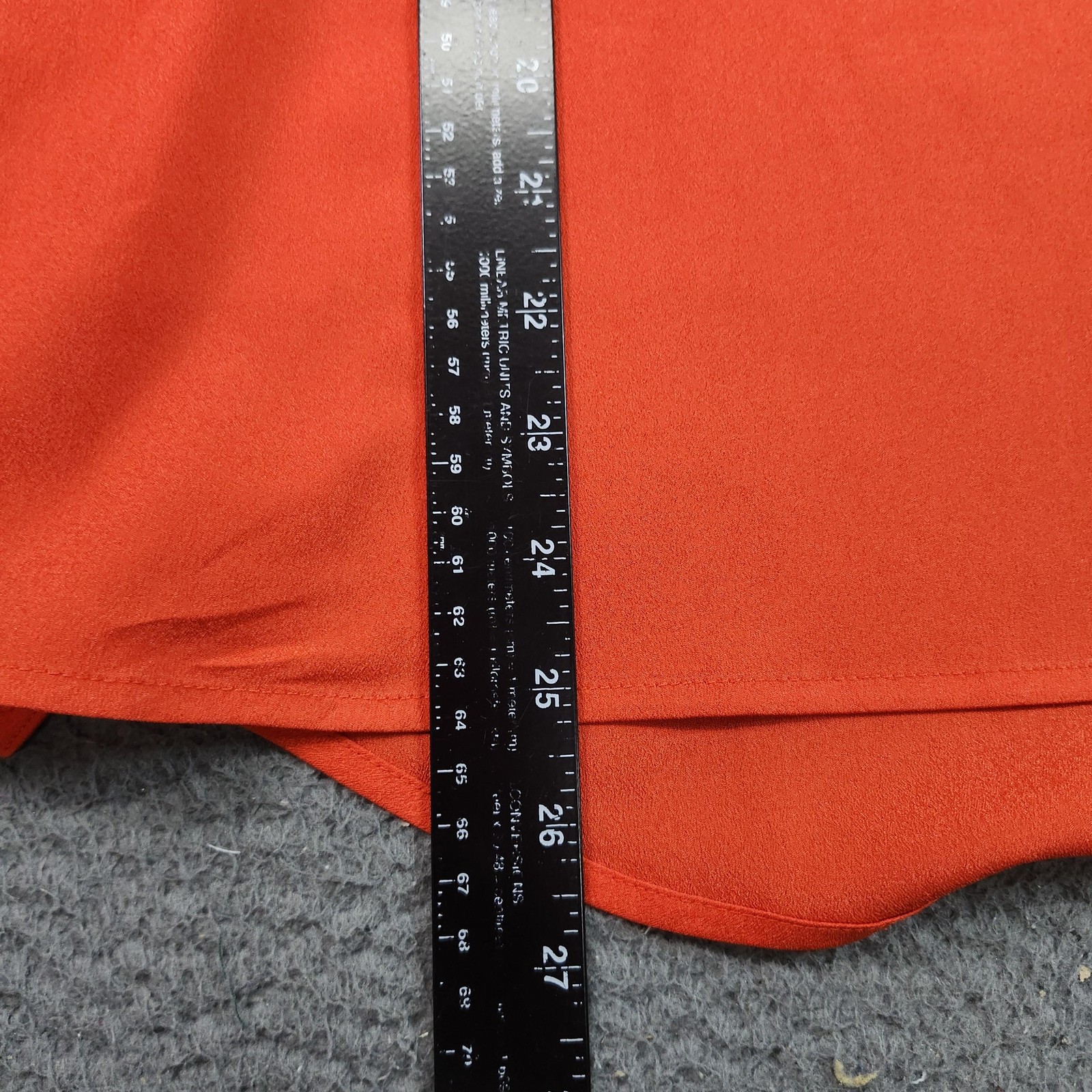 Calvin Klein Blouse Womens S Orange Cap Sleeve Keyhole Neck Woven Pullover Top