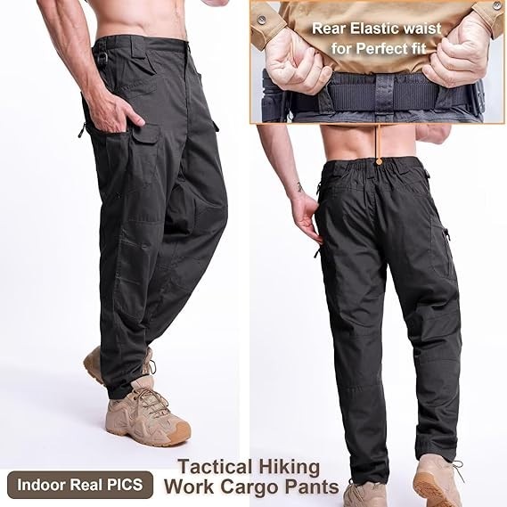 Men’s Pants Cargo Tactical Work Combat Pants Outdoor Hiking Waterproof Trousers