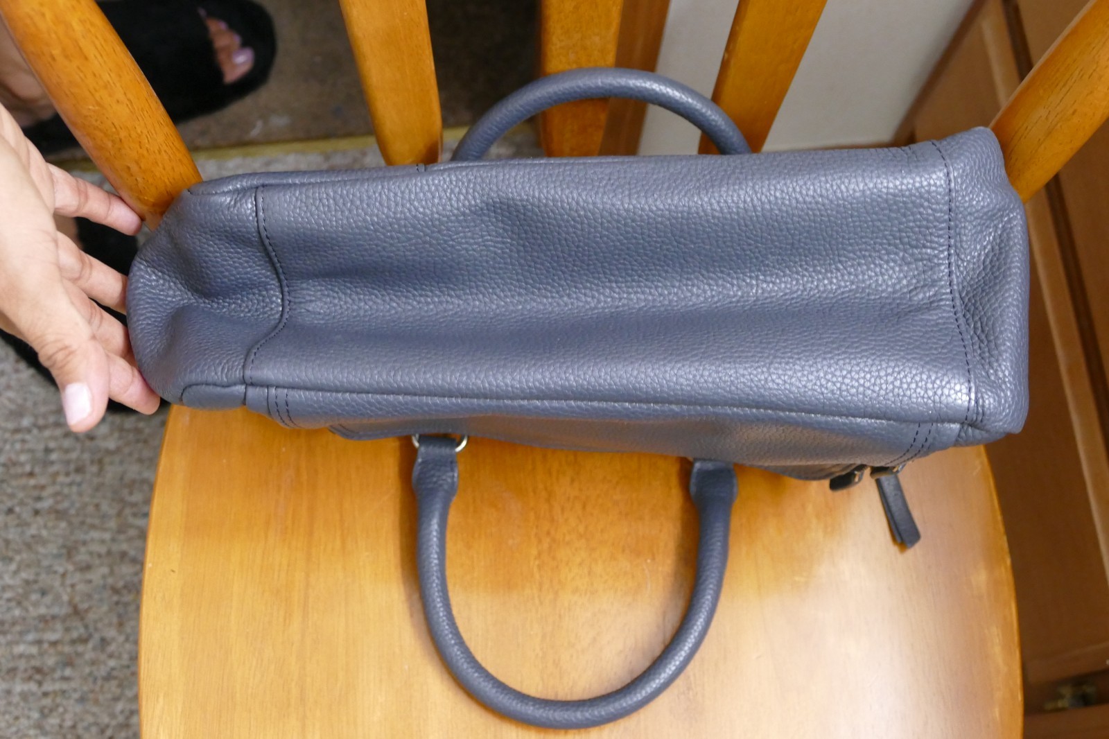 BEAUTIFUL MANCINI ITALIAN LEATHER PURSE HANDBAG SHOULDER BAG 14X8 BARLEY USED