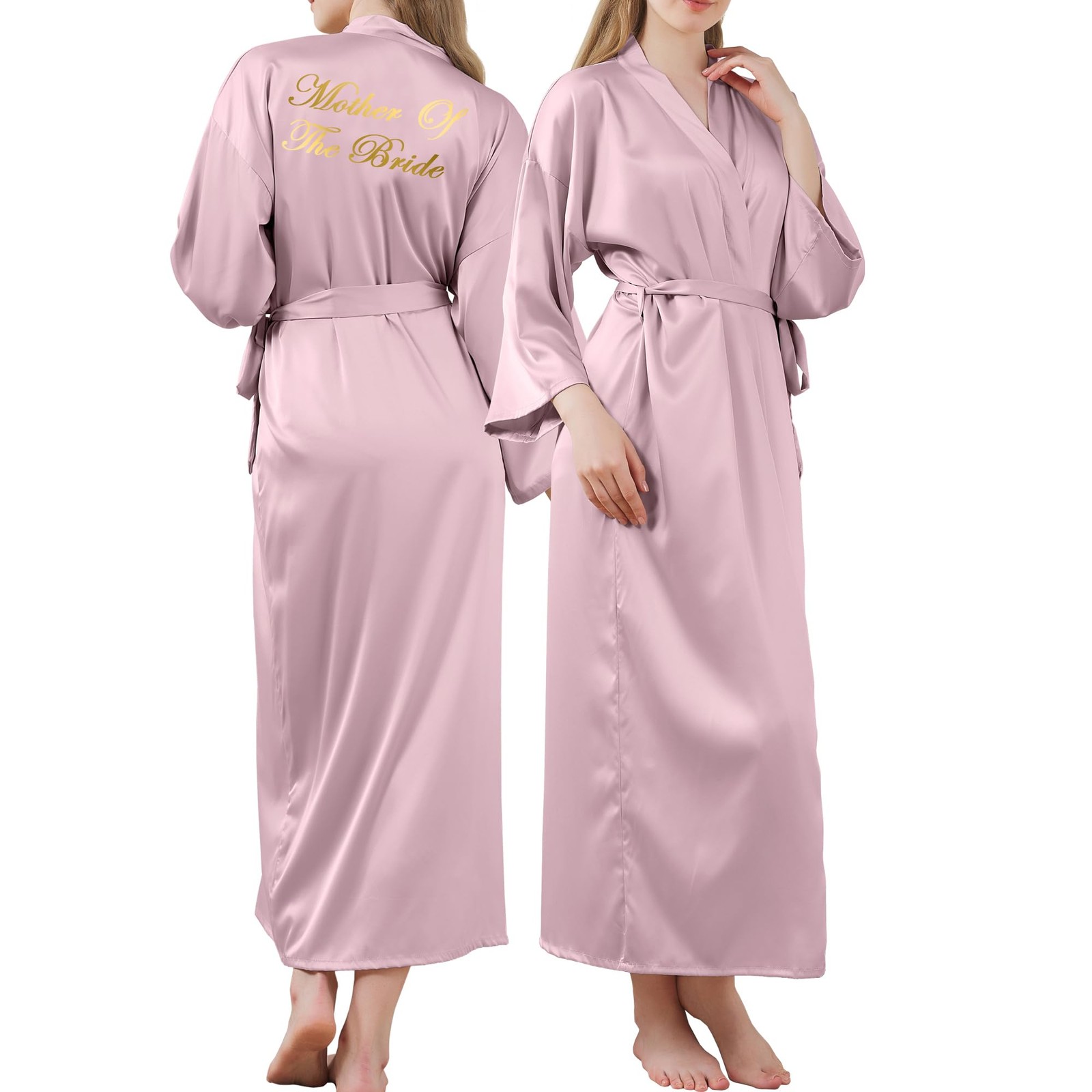 owiter LONG Satin Robe for women Bride and Bridesmaid Dressing robe for Wedding