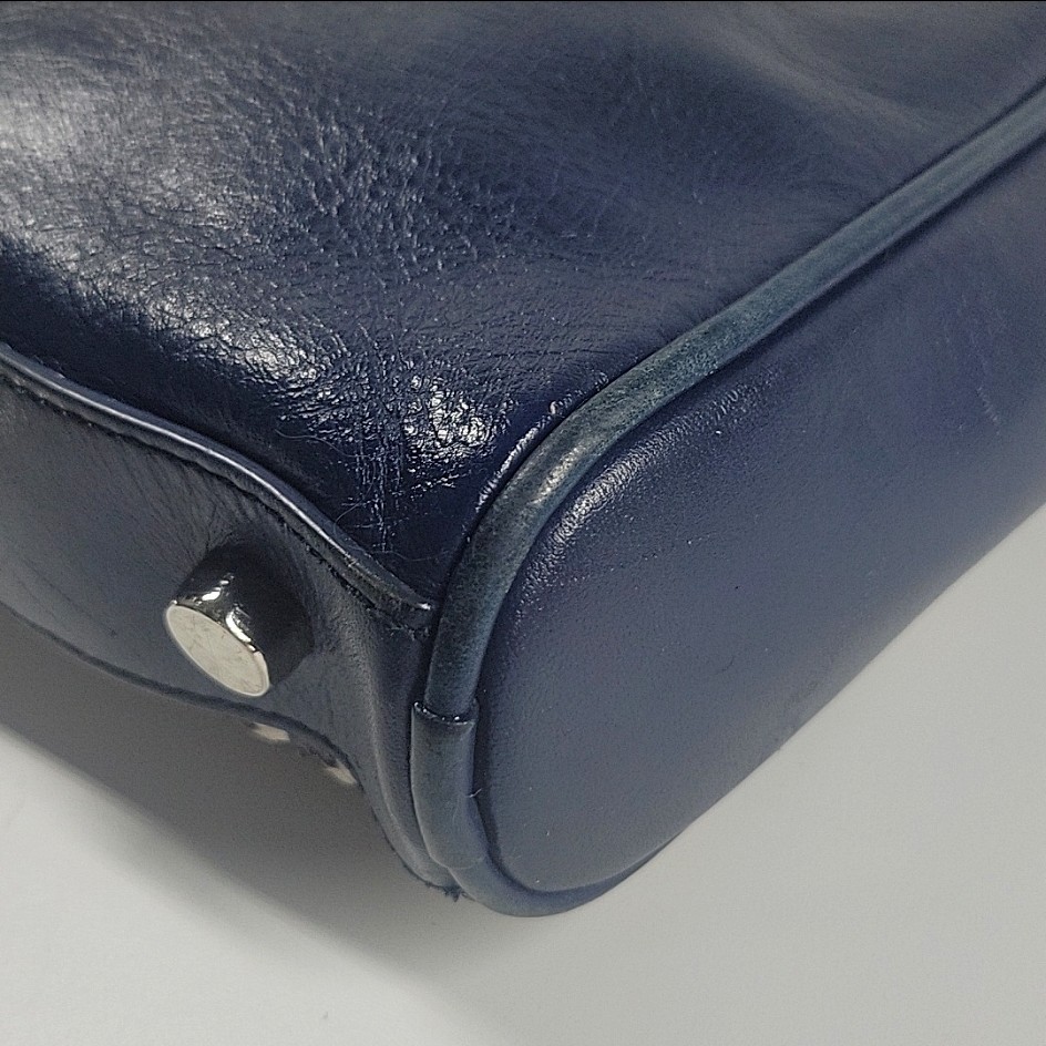 Rebecca Minkoff MAC Woven Leather Crossbody Bag Chain Strap Navy Tassel