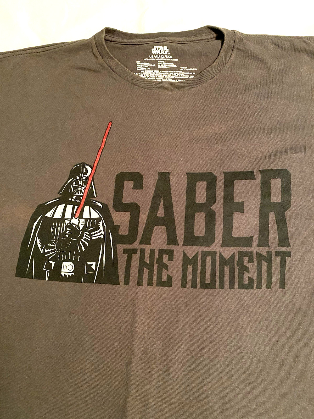 Star Wars Disney Darth Vader Saber the Moment T-shirt X- Large, gray