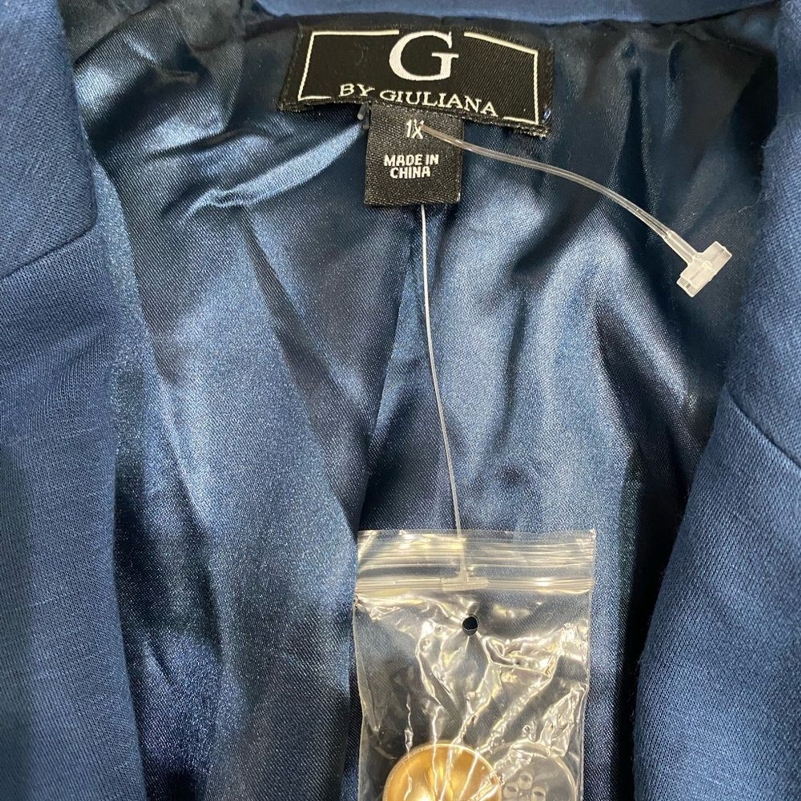 G by Giuliani Sandwash scuba knit Blazer Blue Size 1X New with tags