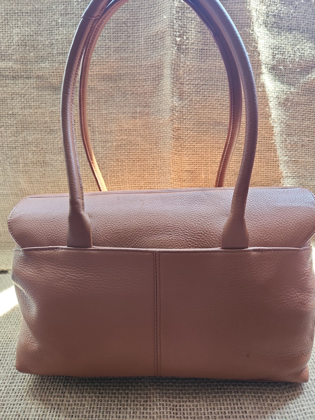 Radley London Brown Pebbled Leather Satchel Top Handle Bag