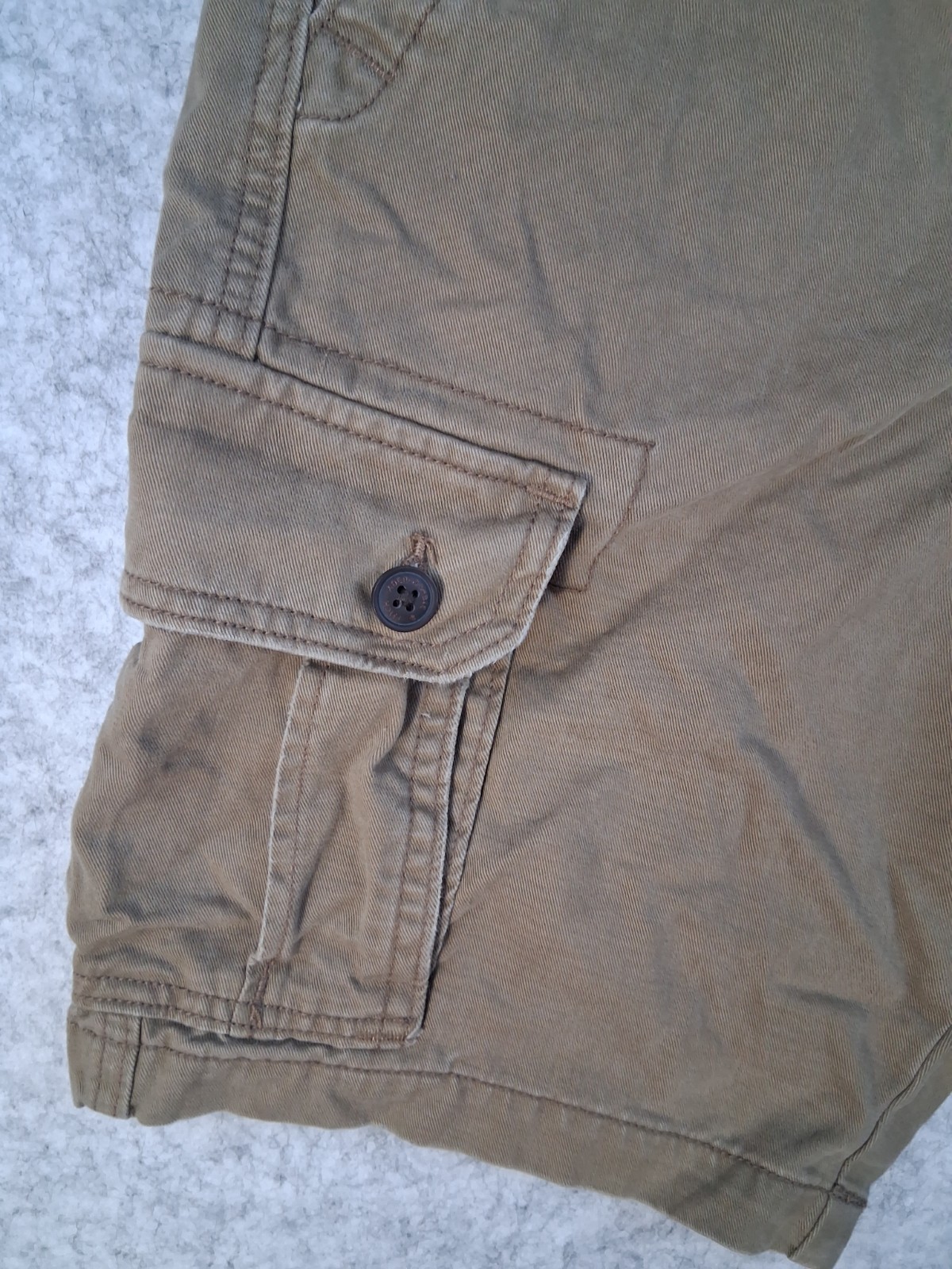 Ambercrombie Fitch Cargo Shorts Men 30 Tan Khaki Utility Military Pocket Cotton