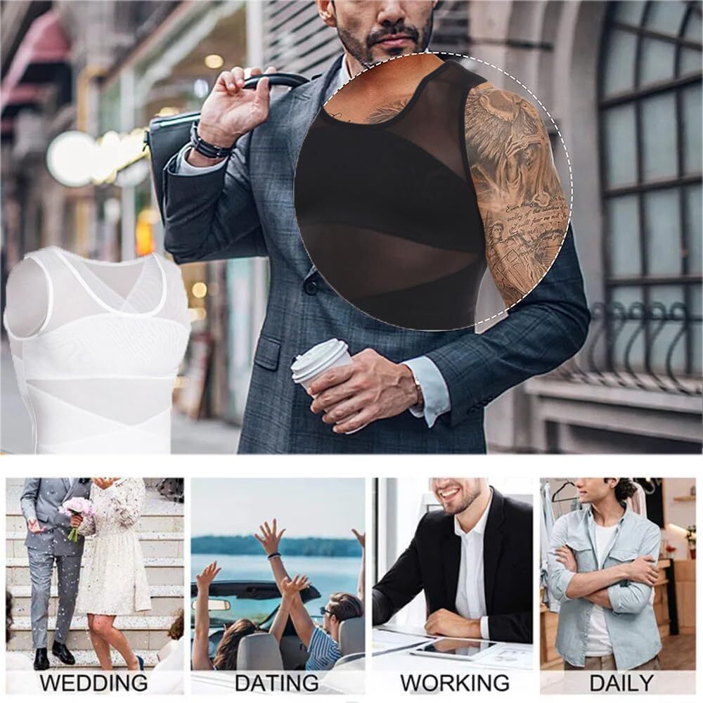 Men Slimming Body Shaper Tank Top Abdomen Gynomastica Compression Vest Gym Shirt