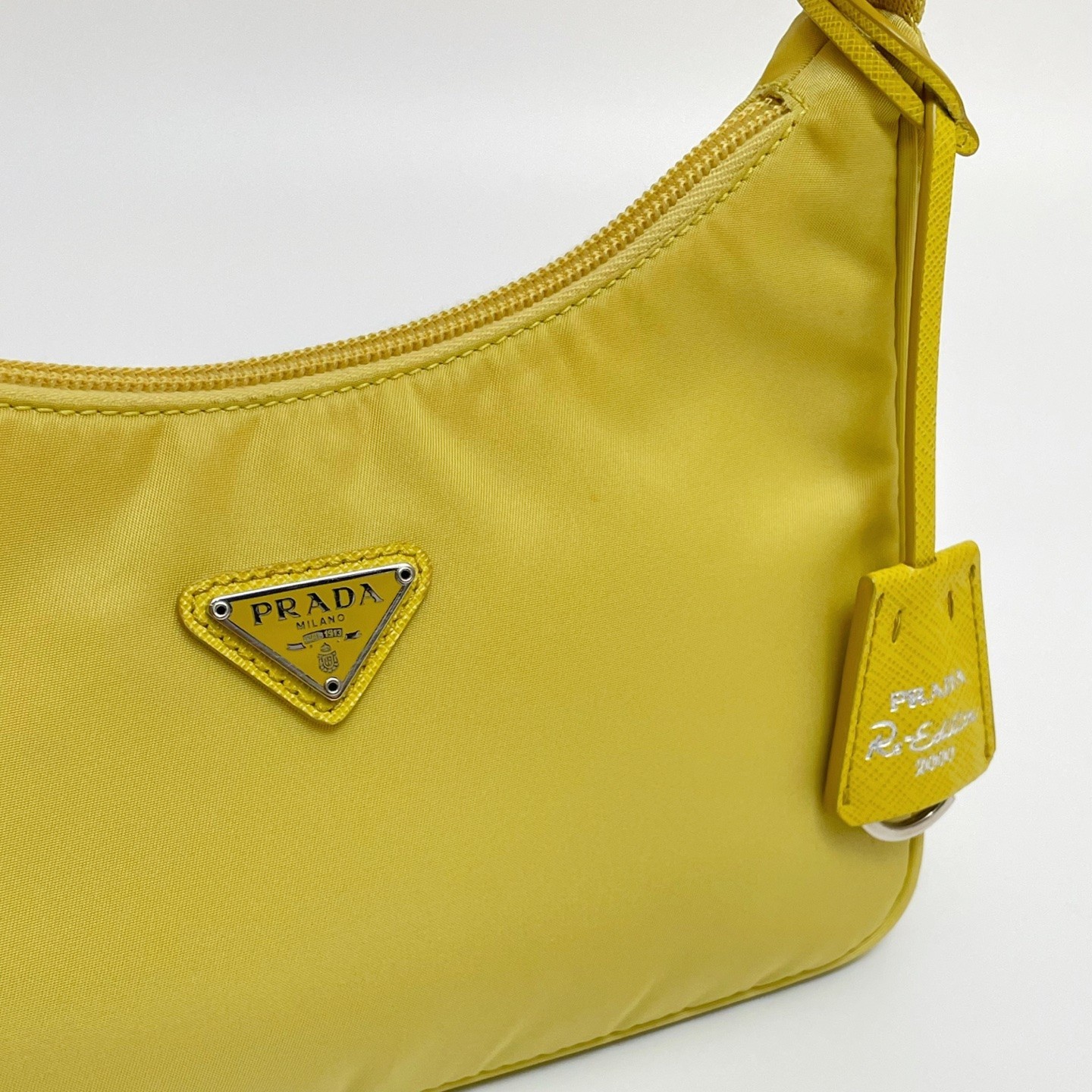 PRADA Re-Edition 2000 Re-Nylon Yellow Hobo Shoulder Underarm Bag