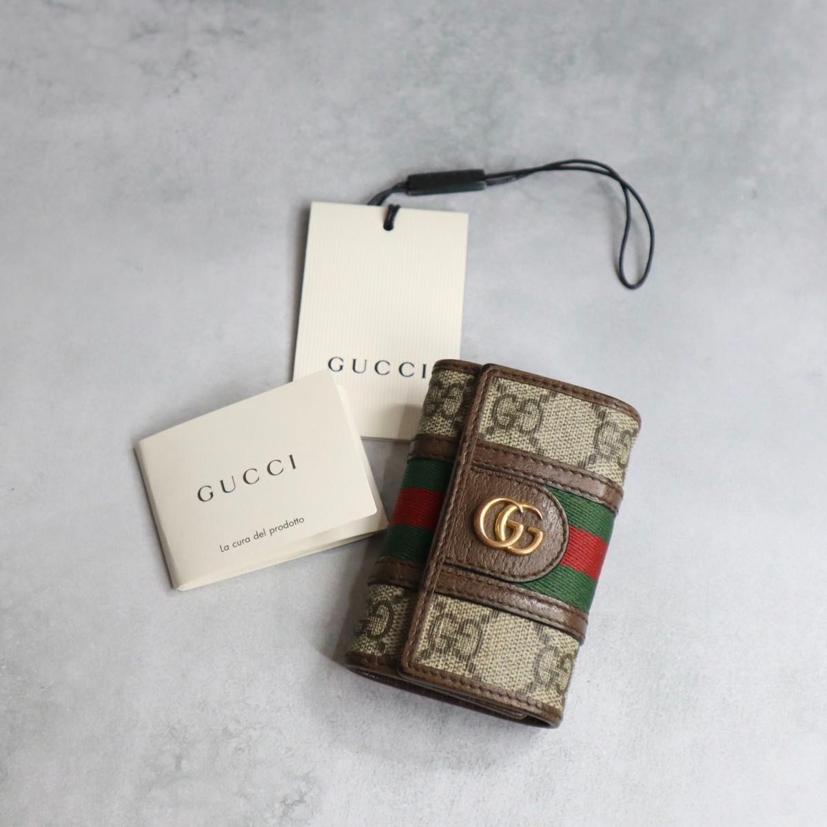 GUCCI Ophidia GG Marmont 6 Key Holder Case Brown Beige 603732