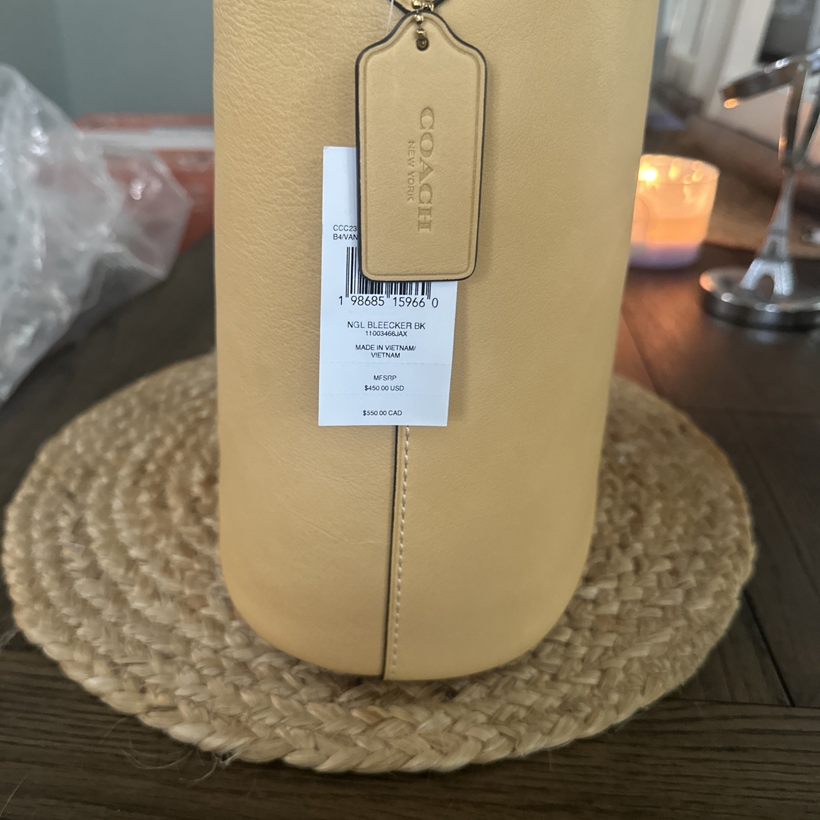 !! NEW !! COACH Bleecker Bucket CCC23 Bag smooth leather/Vanilla