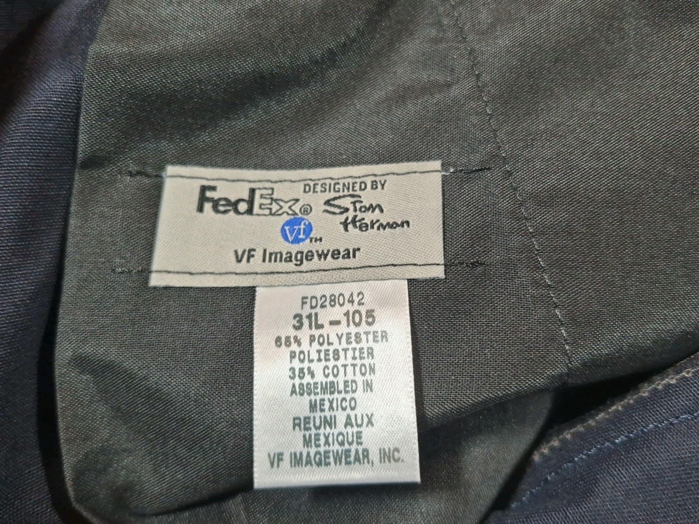 FedEx Stan Herman Reflective Stripe Cargo Shorts Dark Navy Work Size 31L FD28043