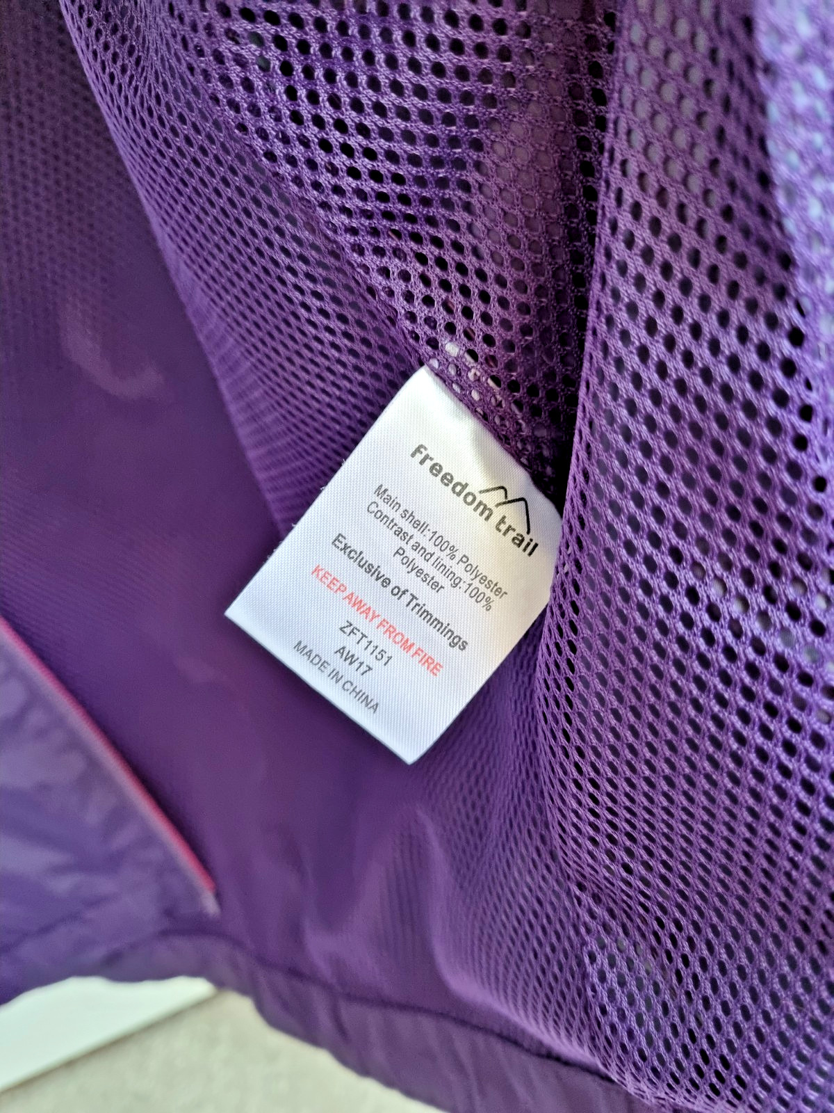 Freedom Trail Womens Windbreaker Jacket Size UK 8 Purple Hooded Showerproof