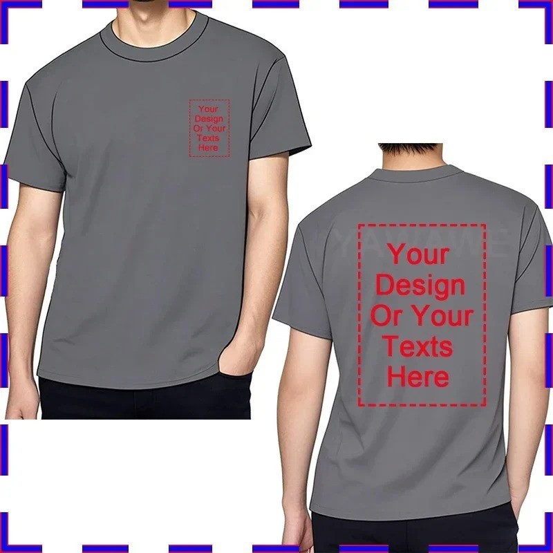 Custom Next Level Tee with Your Photo Logo or Text DTF Printed 4 Colors Availabl