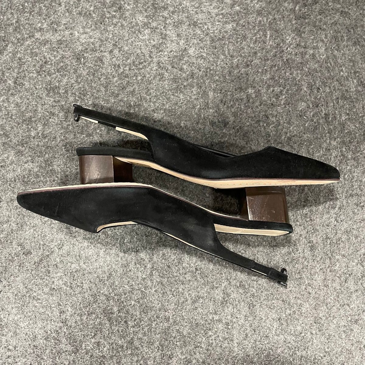 THEORY Block Heel Slingback in Suede Women’s Size 35 US 5 Black