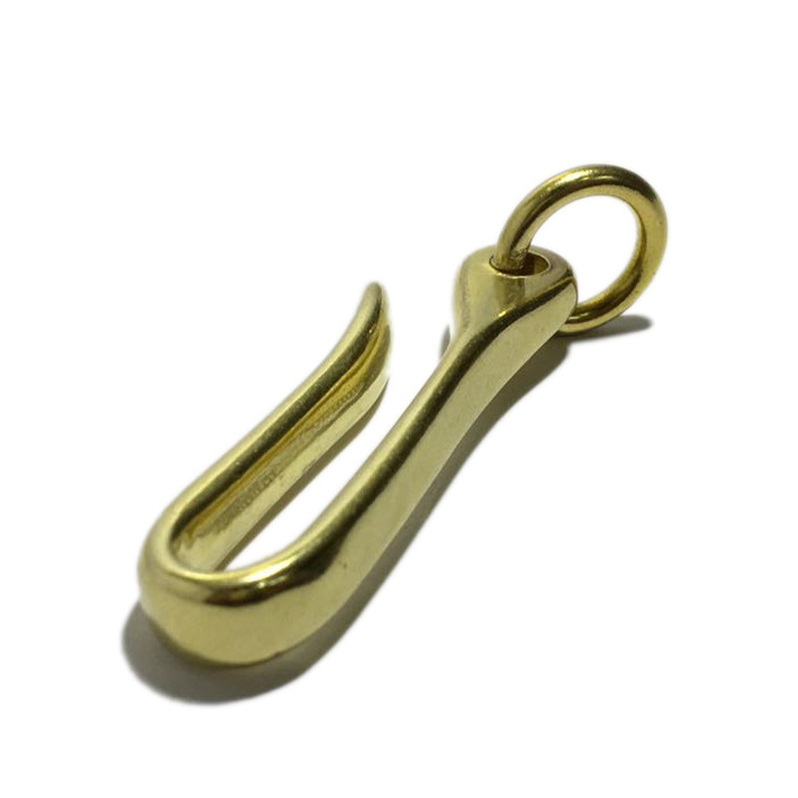 6cm Retro Solid Brass KeyChain Key Ring Belt U Hook Wallet Chain Fish Hook G