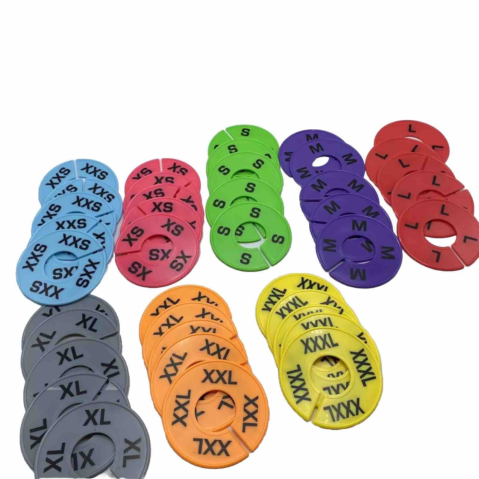 CLOTHING SIZE DIVIDERS XXS-XXXL 40 Lot Never Used ￼colored Colorful Rack New