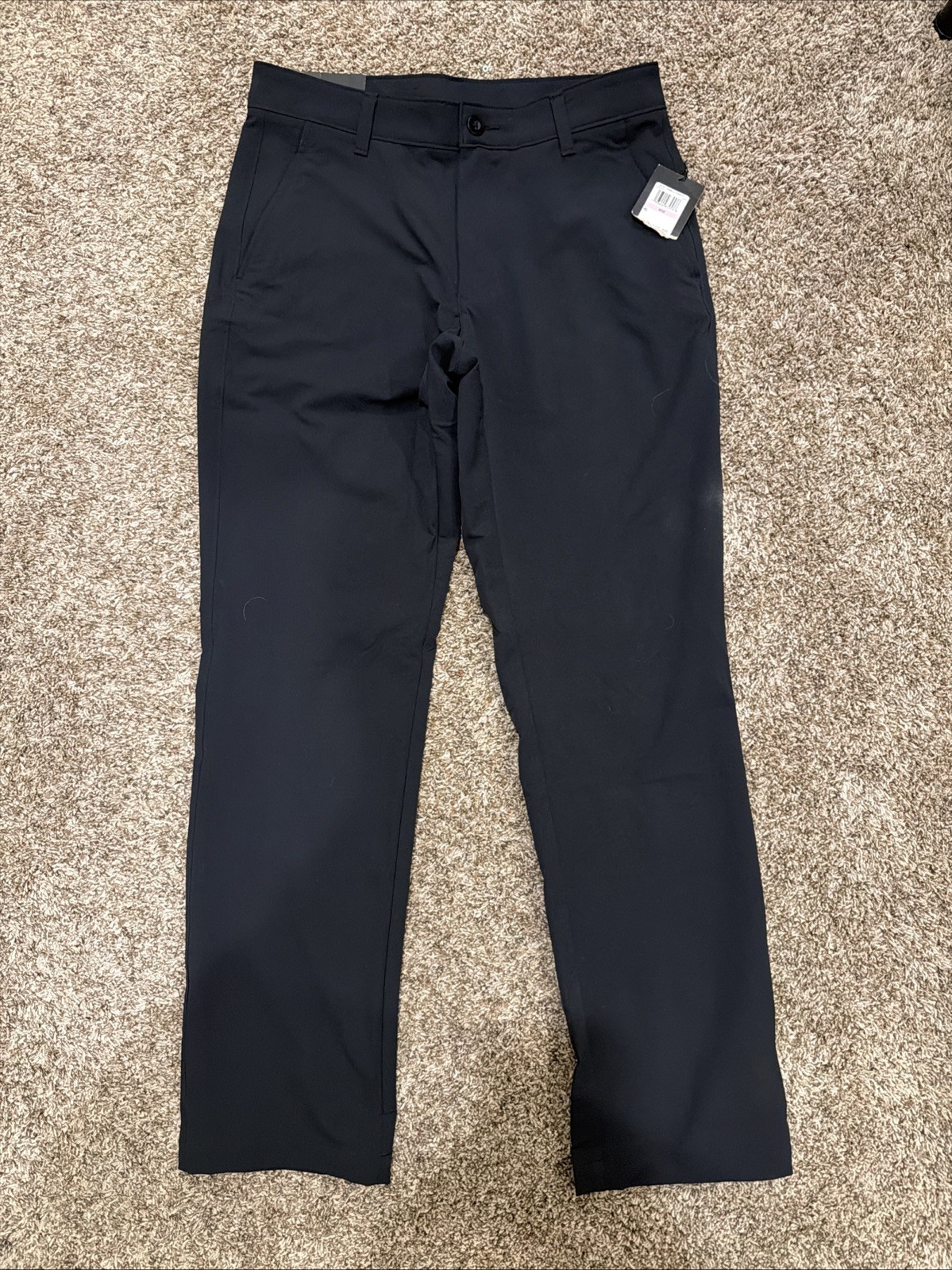 Under Armour Golf Straight Pants Men 32×32 Black Stretch Performance NWT