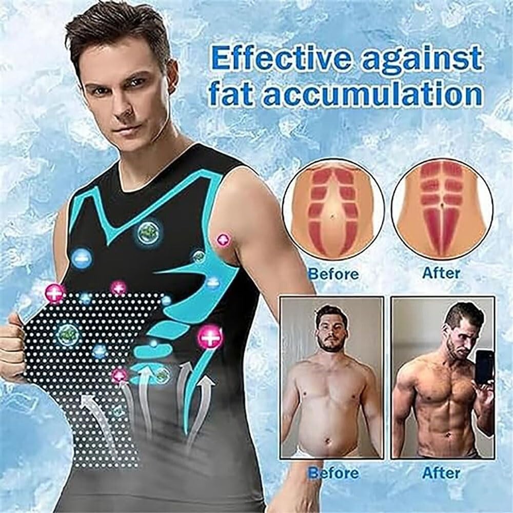 Men Compression Shirt Version Ionic Shaping Sleeveless Vest Tank Top S-2XL