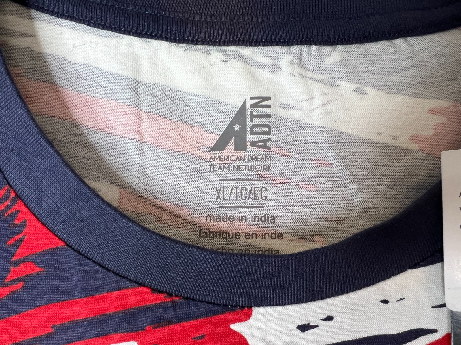 ADTN American Dream Team Network Men’s Size XL USA T-Shirt Red White Blue NWT