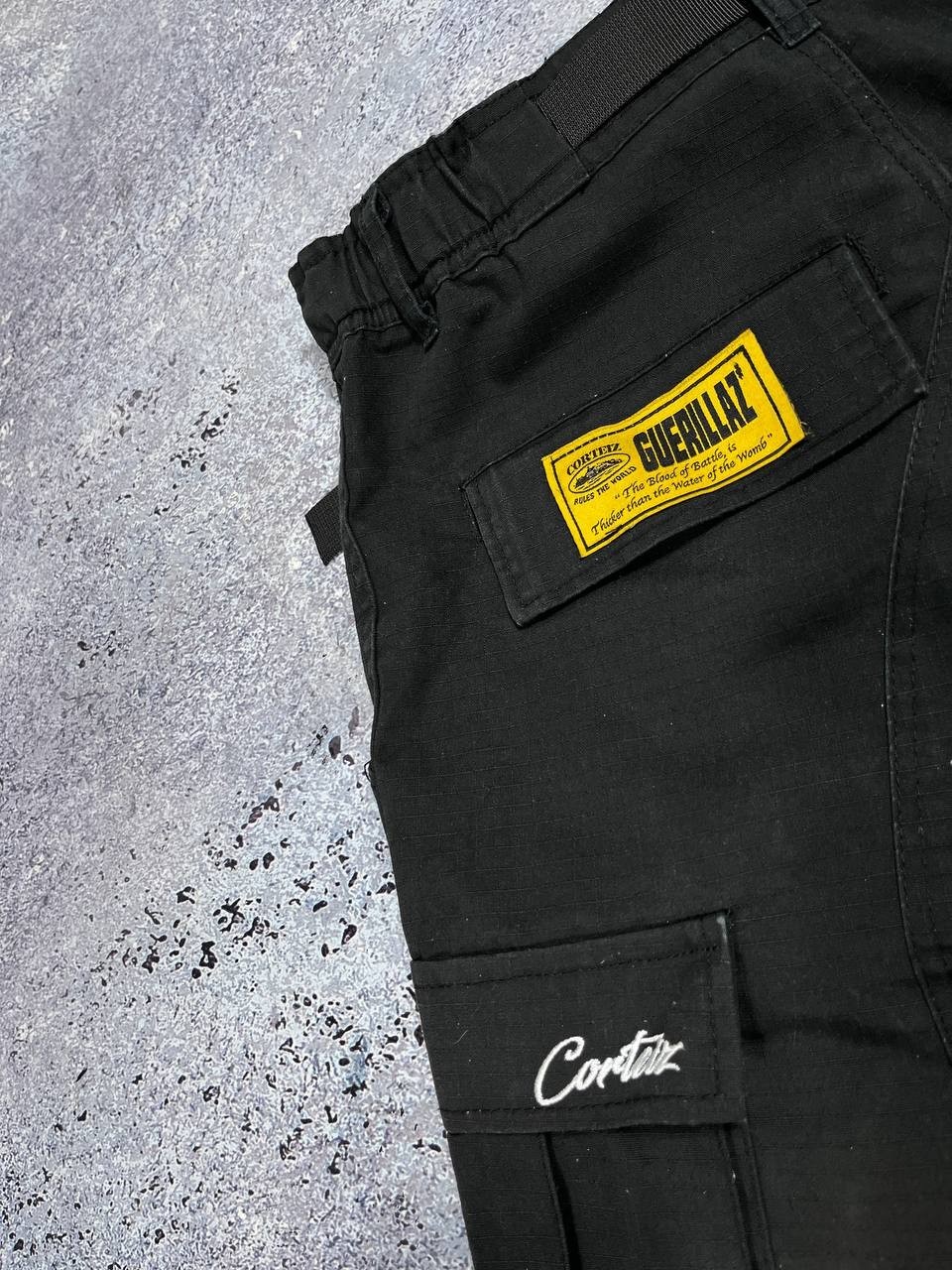 Corteiz alcatraz Big Logo Utility Cargo Drill Shorts Black Men’s US 30 / EU 46