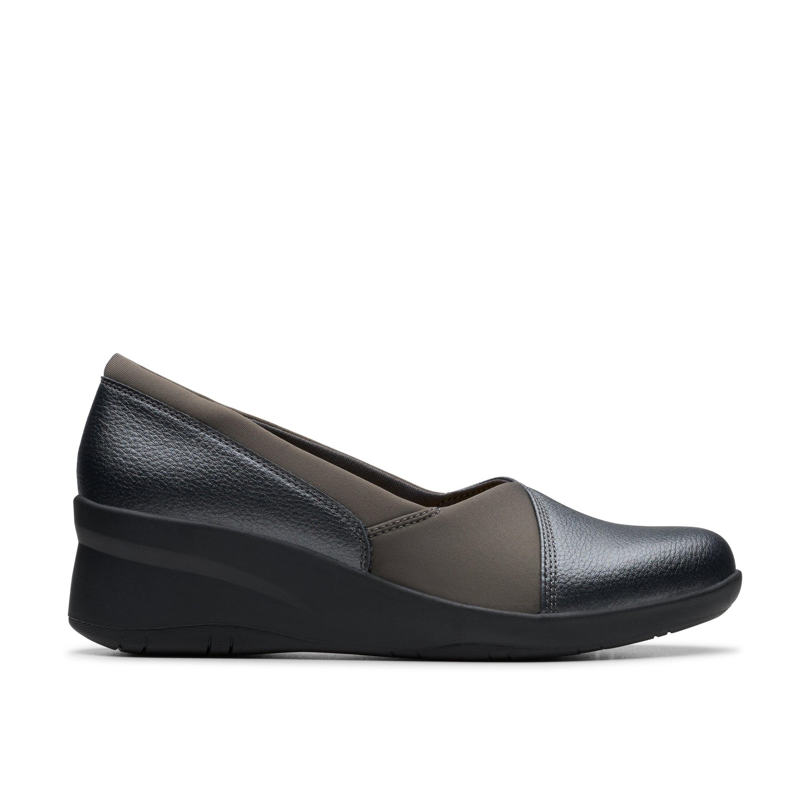 Clarks Womens Suttyn Walk Grey Leather Casual Shoes
