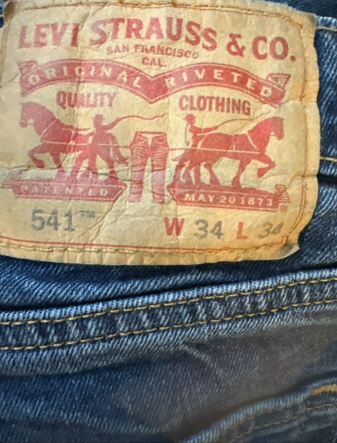 Levi’s 541 Men’s Jeans 34×34 (34×32 ACTUAL) Athletic Taper Medium Wash Stretch