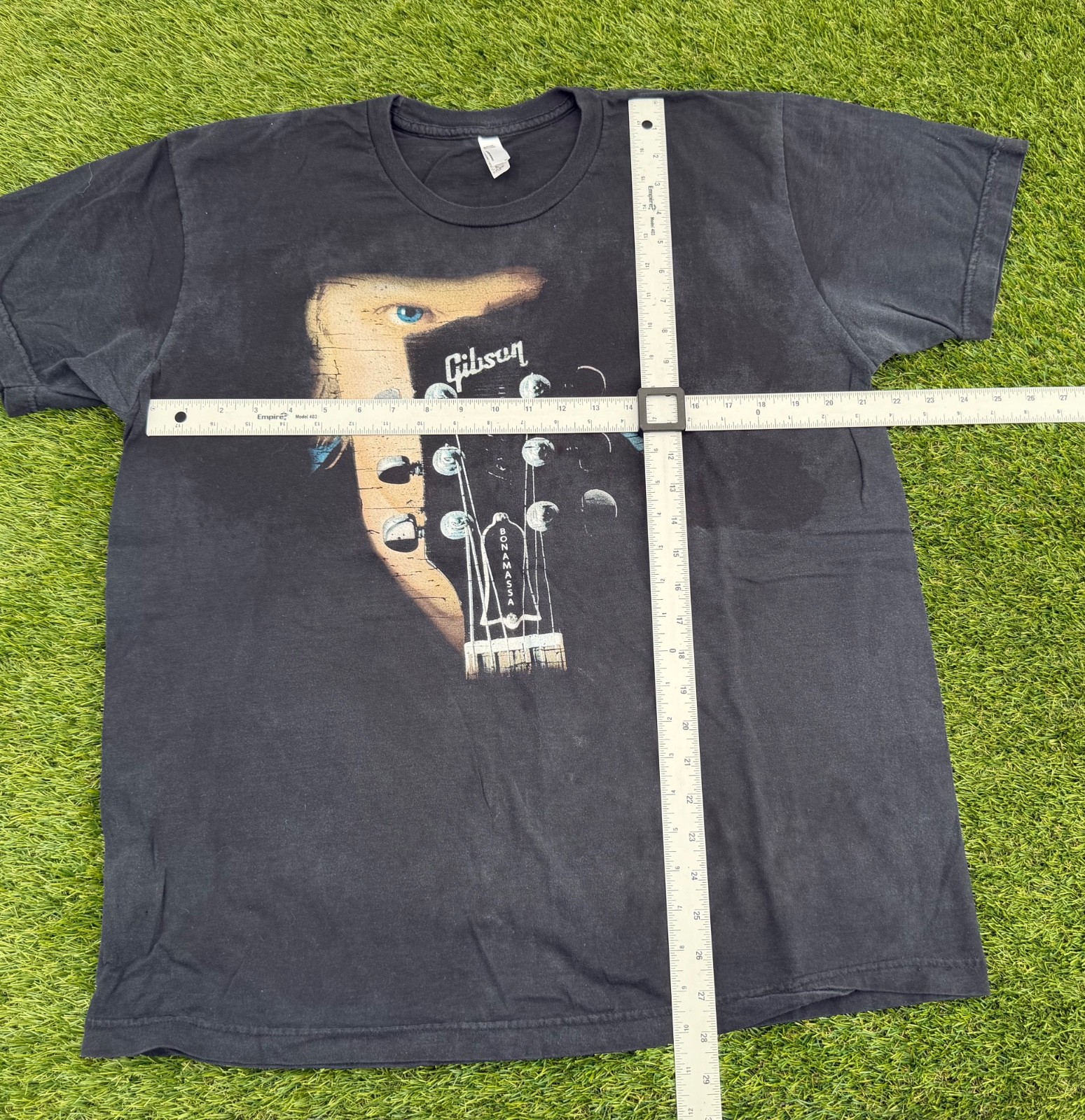 Vintage Y2K Gibson Guitars Joe Bonamassa Promo Men’s Black Faded T-shirt Tee
