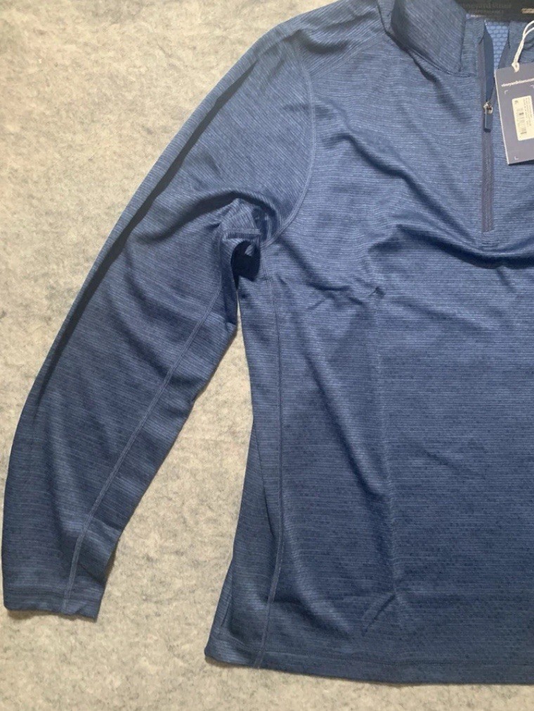 NWT Men’s Vineyard Vines Performance Sankaty Quarter Zip Blue Depth NEW