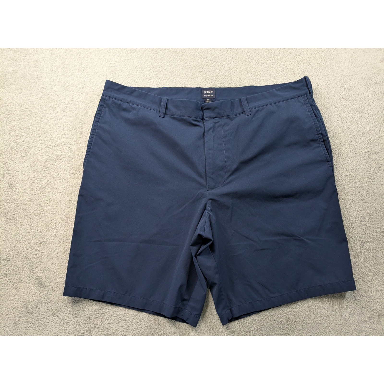 J.Crew Mens 38 Tech Shorts Navy Blue 9 Inch Inseam Performance Golf Casual