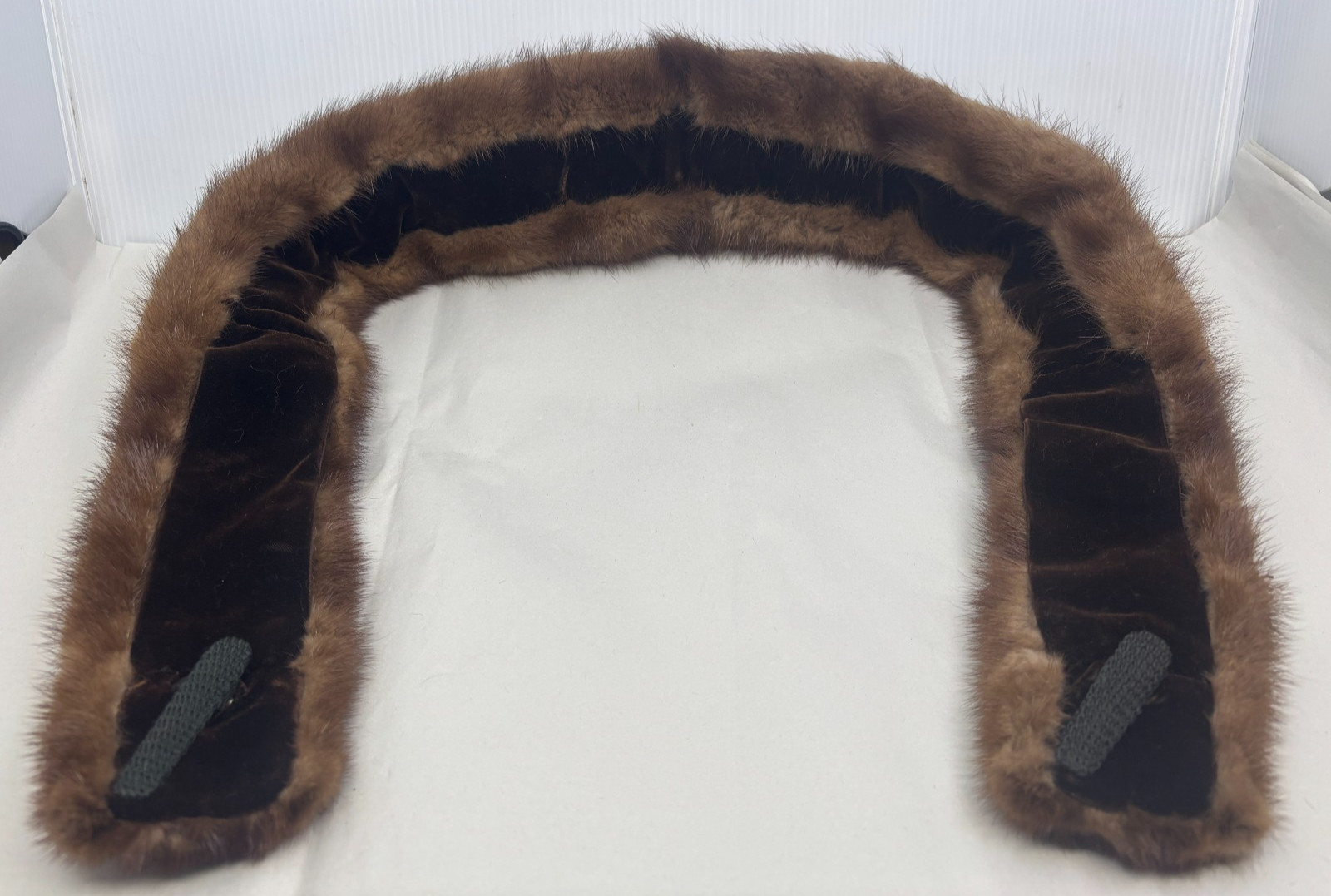 Real Mink Fur Collar with Pin Clips on Each End Approximately 40 inches Length