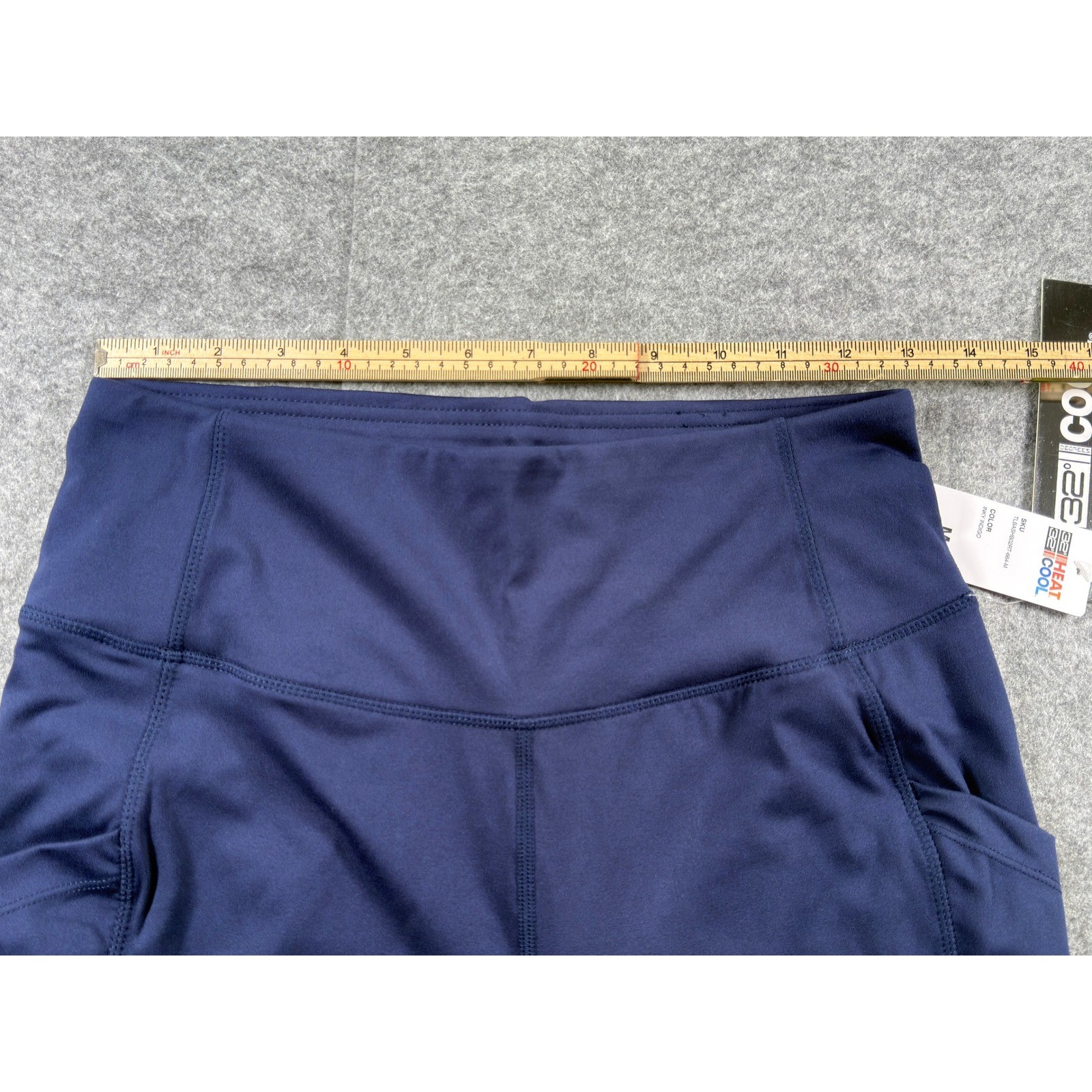 32 Degrees Cool Leggings Medium Blue High Rise Side Pocket TLBASHB02RT-664-M