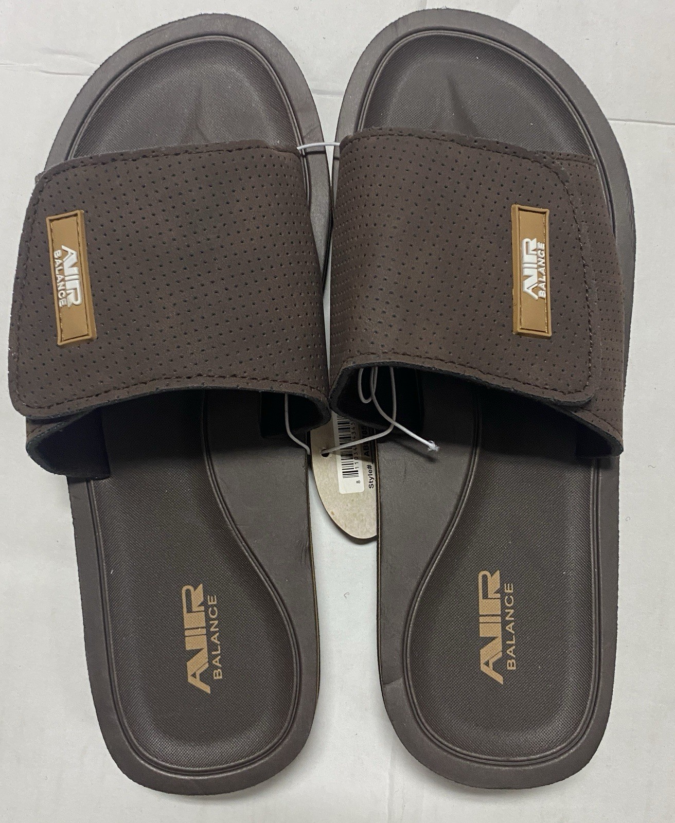 Air Balance Flip Flops Adjustable Tan Slide Sandals Men’s Size 8 9 10 11 12 13